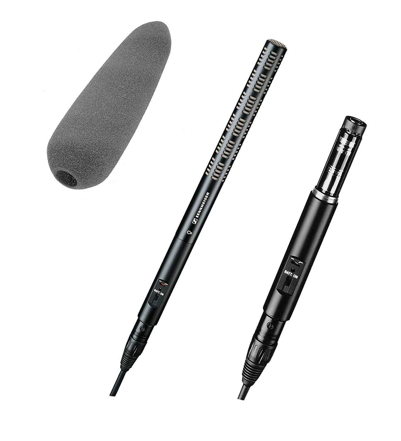 Sennheiser ME66/K6P Shotgun Microphone System, Includes ME66 Directional Microphone, K6P Powering Module, Bundle With Grey Foam Windscreen