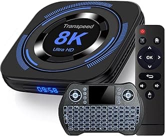 Android TV Box 12.0 4GB RAM 32GB ROM Support 8K 6K Dual-WiFi 2.4G 5.8G Android Box H618 Chipset with HDR10 BT5.0 USB 2.0 3D Ethernet with Mini Backlit Keyboard