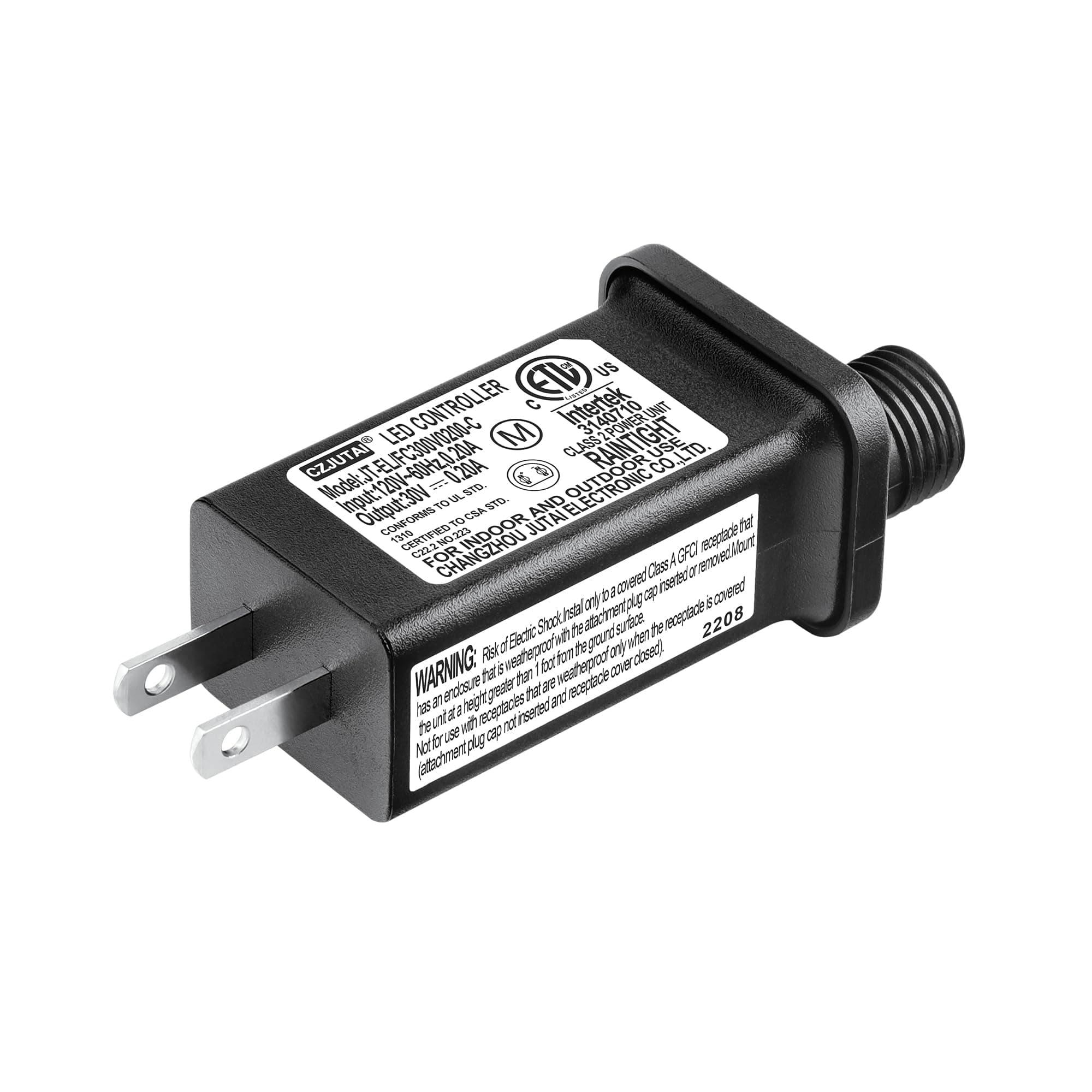 CJP-Geek 30V LED Controller With 8 Modes, JT-EL/FC300V0200-C Class 2 Power Supply Multifunctional Transformer, Low Voltage US Plug Compatible With Light (30v 0.2a)