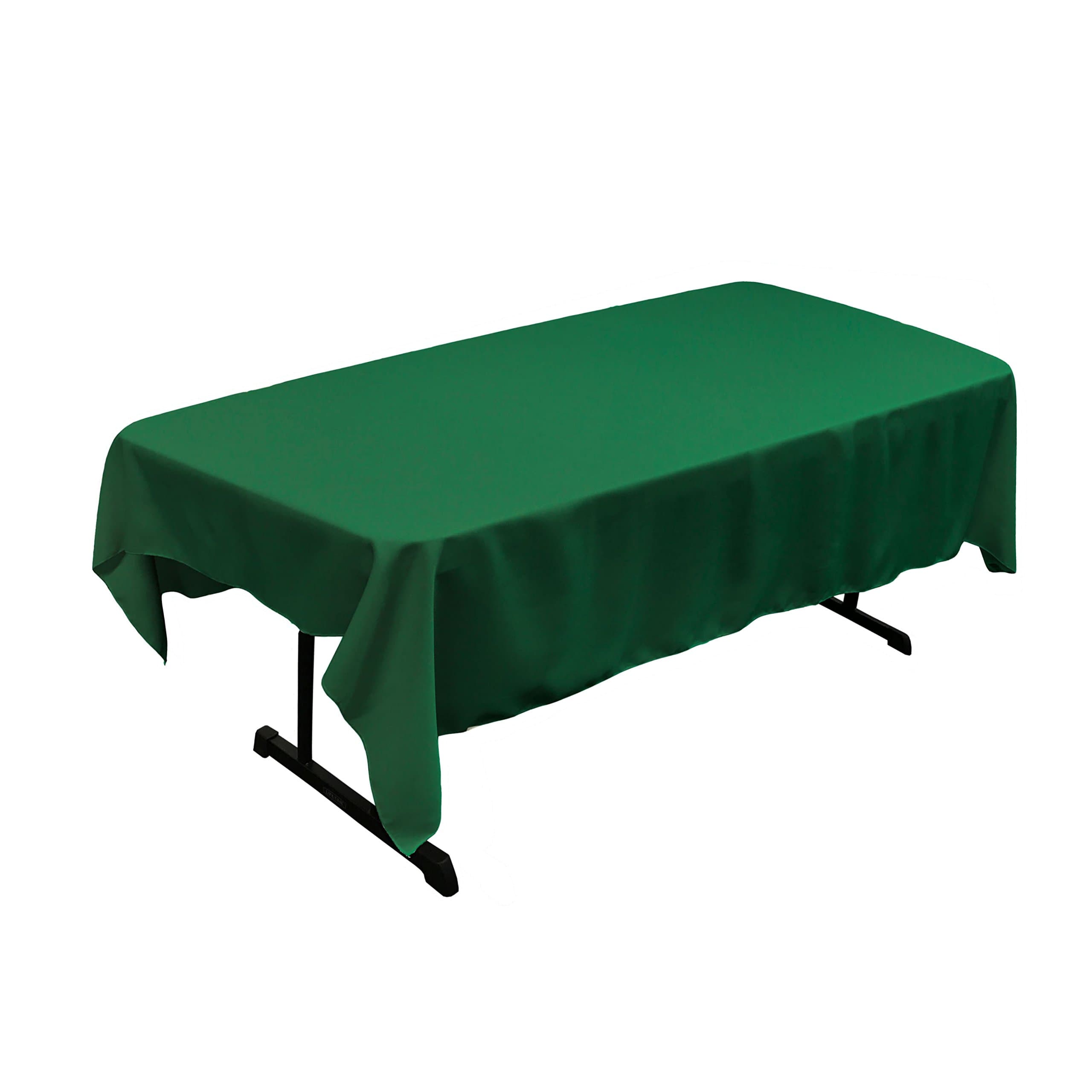 Polyester Poplin Washable Rectangular Tablecloth, Stain and Wrinkle Resistant Table Cover 60x84, Fabric Table Cloth for Dinning, Kitchen, Party, Holiday 60 by 84-Inch, Emerald Green