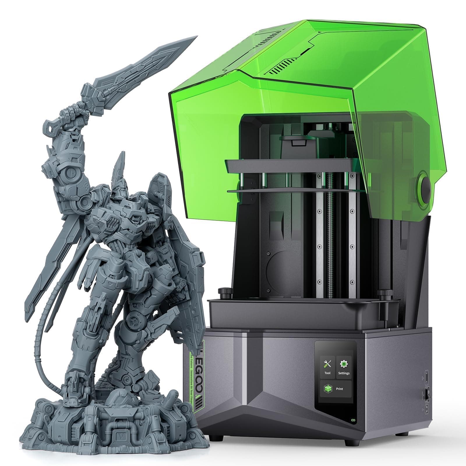 ELEGOO Saturn 4 Resin 3D Printer, 10” 12K HD Mono LCD, Smart Automatic Leveling, AI Print Monitoring, Large Printing Volume 8.62x4.84x8.66 Inch