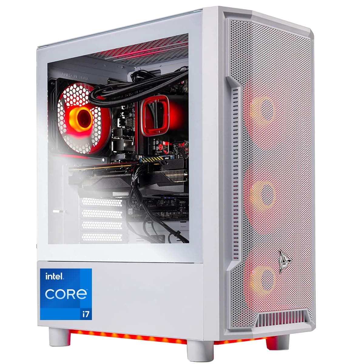 Skytech Gaming Archangel Gaming PC Desktop – Intel Core i7 12700F 2.1 GHz, NVIDIA RTX 4060, 1TB NVME SSD, 16GB DDR4 RAM 3200, 600W Gold PSU, 240mm AIO, 11AC Wi-Fi, Windows 11 Home 64-bi,White