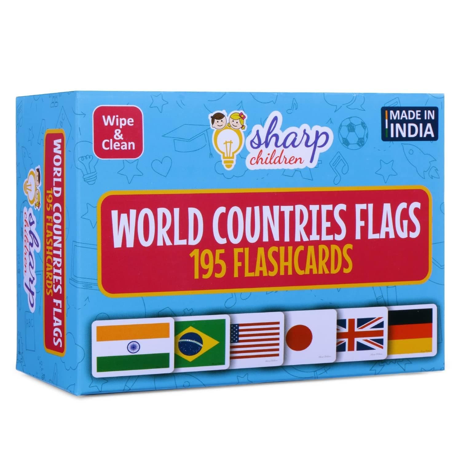 - Big Size Language_Skills Flags Flash Cards for Kids, Wipe and Clean, Laminated Activity Flash Cards
