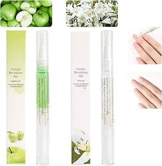 Meschett 2PCS Cuticle Oil Pens for Nail Care,Cuticle Revitalizer Oil Pen with Soft Brush,Cuticle Oil to Prevent Nail Cracking and Dry (Lily & Apple Flavor)