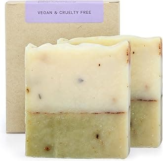 Lavender Soap Bars (2PK) – Scented with Lavender essential Oil Organic, Relaxing & Soothing, Face and Body Unscented Bar soap for Women & Men, Cruelty Free, Vegan. 4.2 Oz each