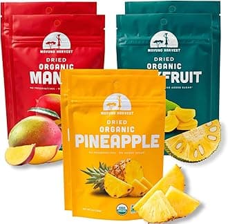 Organic Dried Fruit Variety Pack | Dried Mango, Pineapple, and Jackfruit | Healthy, Vegan, No Sugar Added, Non GMO Snacks for Kids & Adults | 2 Ounce, Pack of 6