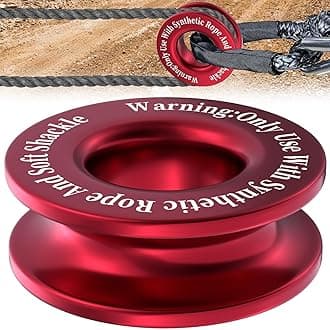 Winch Snatch Recovery Ring, Heavy Duty 66000 Lbs Break Strength Snatch Block Ring, Towing Rcovery Snatch for Soft Shackle and Synthetic Rope, Compatible with ATV UTV SUV Truck Off-Road Vehicle (Red)