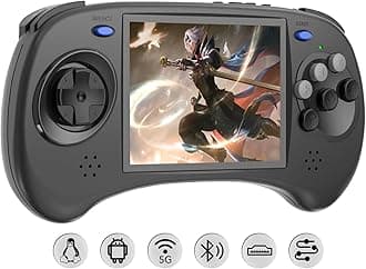 RG ARC D Retro Handheld Game Console , Dual OS Android 11 and Linux System with 128G SD Card 4541 Games Support 5G WiFi 4.2 Bluetooth Moonlight Streaming and TV Output (Black)