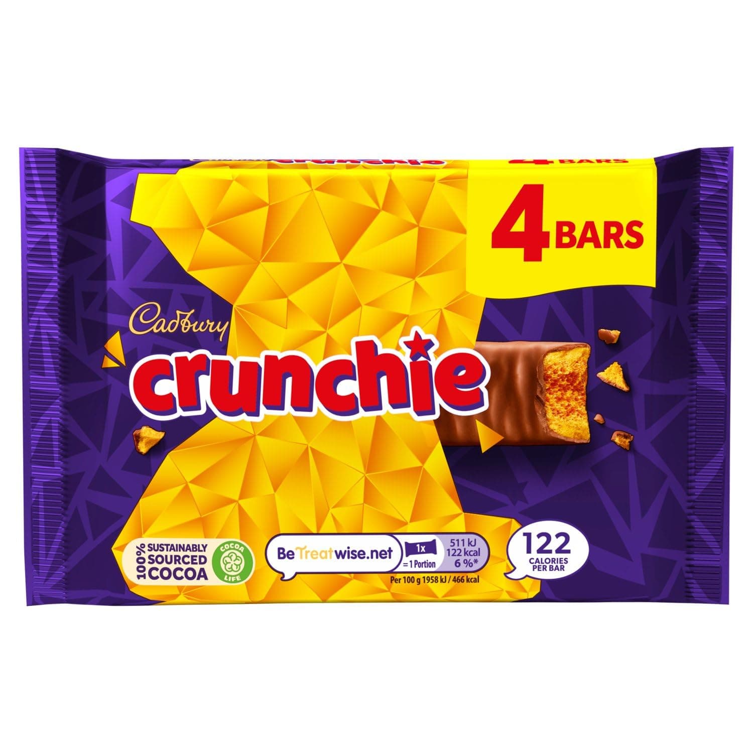 Crunchie Chocolate Bar Original Pack, Candy Imported From The UK England The Best Of British Honey Comb Coated In