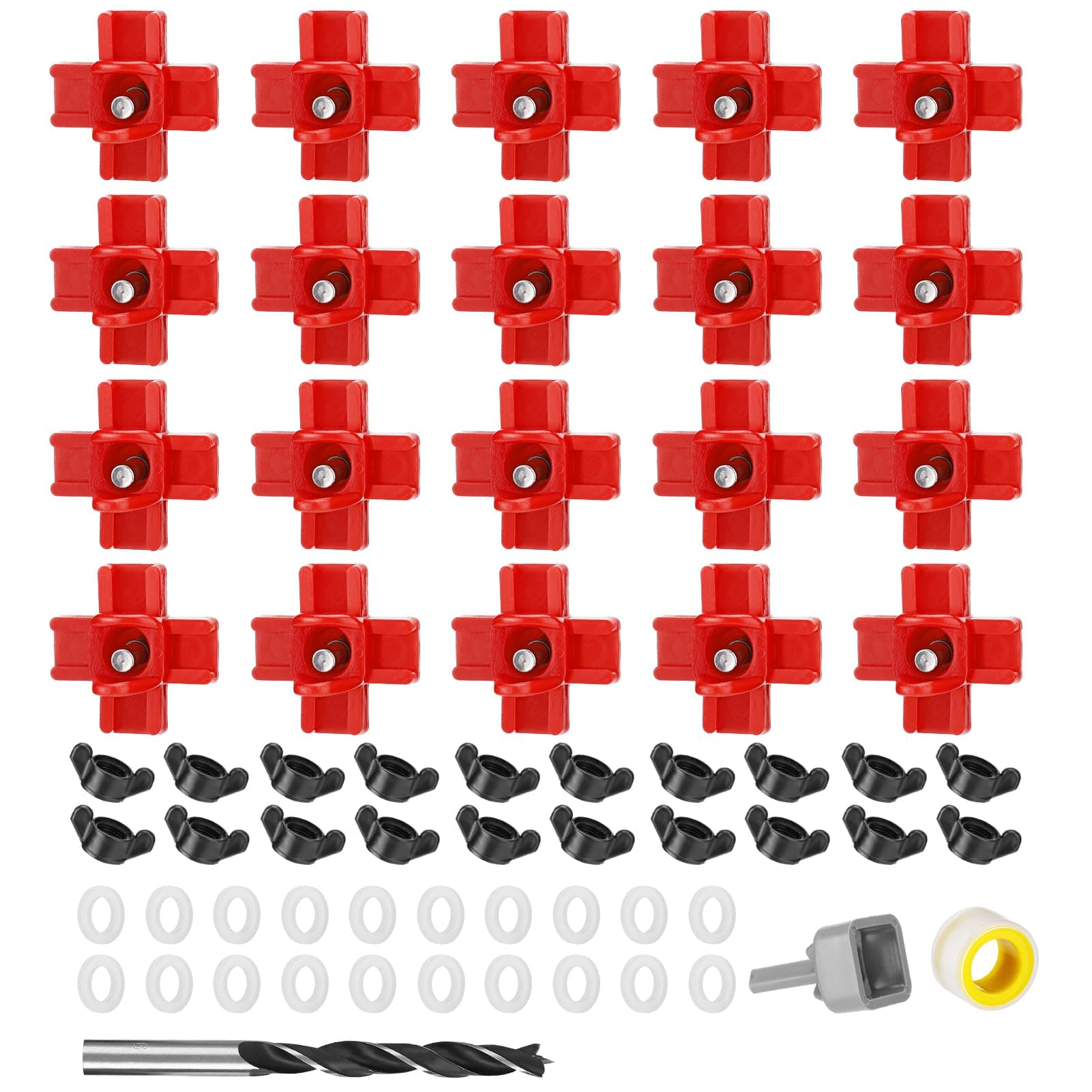 20 Pack Chicken Waterer Nipples - Easy Install Leakproof Poultry Watering System for Chicken Coop, Quail Duck Water Feeder Nipples with Drill Bits