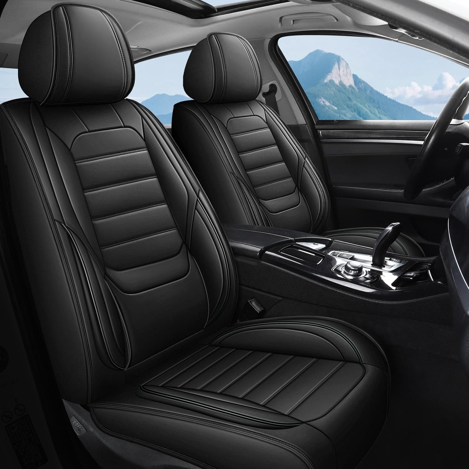 Front Seat Covers for Lexus IS250 2006-2015,2 PCS Leather Car Seat Cover Fit Lexus is 250,Waterproof Seat Protectors,Anti-Slip Automotive Seat Covers,Car Chair Cover Cushion(Black)