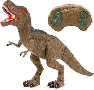 Liberty Imports Dino Planet Remote Control RC Walking Dinosaur Toy with Shaking Head, Light Up Eyes and Sounds (T-Rex)