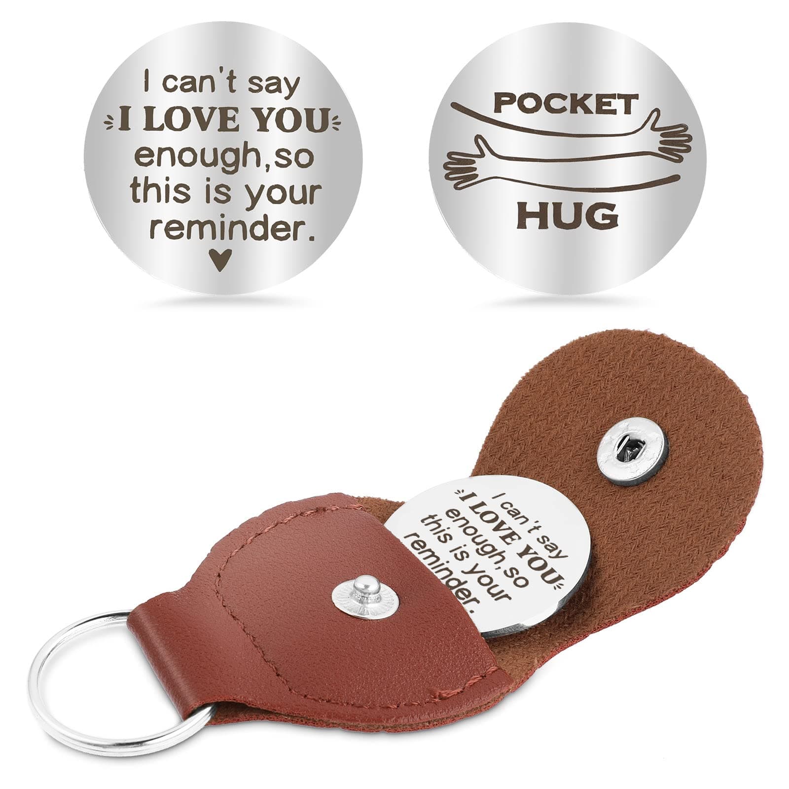 CobeePocket Hug Token, Double Sided Inspirational Pocket Hug Token Gift Encouragement Long Distance Relationship Keepsake Social Distance Gift for Family and Friends
