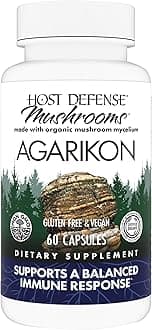 Host Defense Agarikon Capsules - Immune System Support Supplement - Mushroom Supplement to Aid Immune Functions & Cell Strength - Herbal Dietary Supplement - 60 Capsules (60 Servings)*