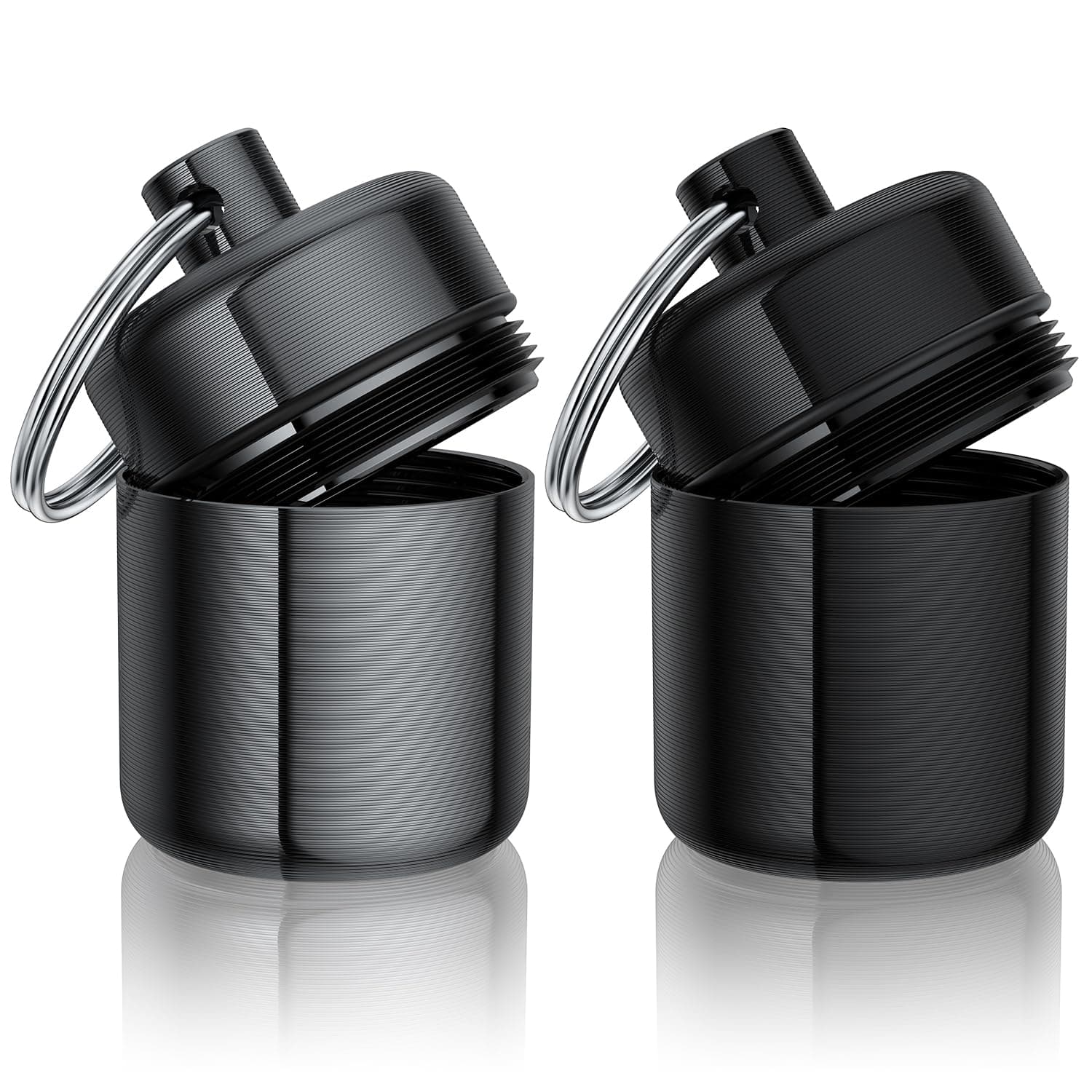Urekt Ear Plug Carrying Case Keychain(2 Pack), Small Waterproof Metal Earplug Case Ear Plug Holder Container Great for Earplugs, Pills Case Pill Box and Jewelry Holder