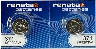 Renata 371 SR920SW Silver Oxide Watch Battery 1.55V, 2 Batteries