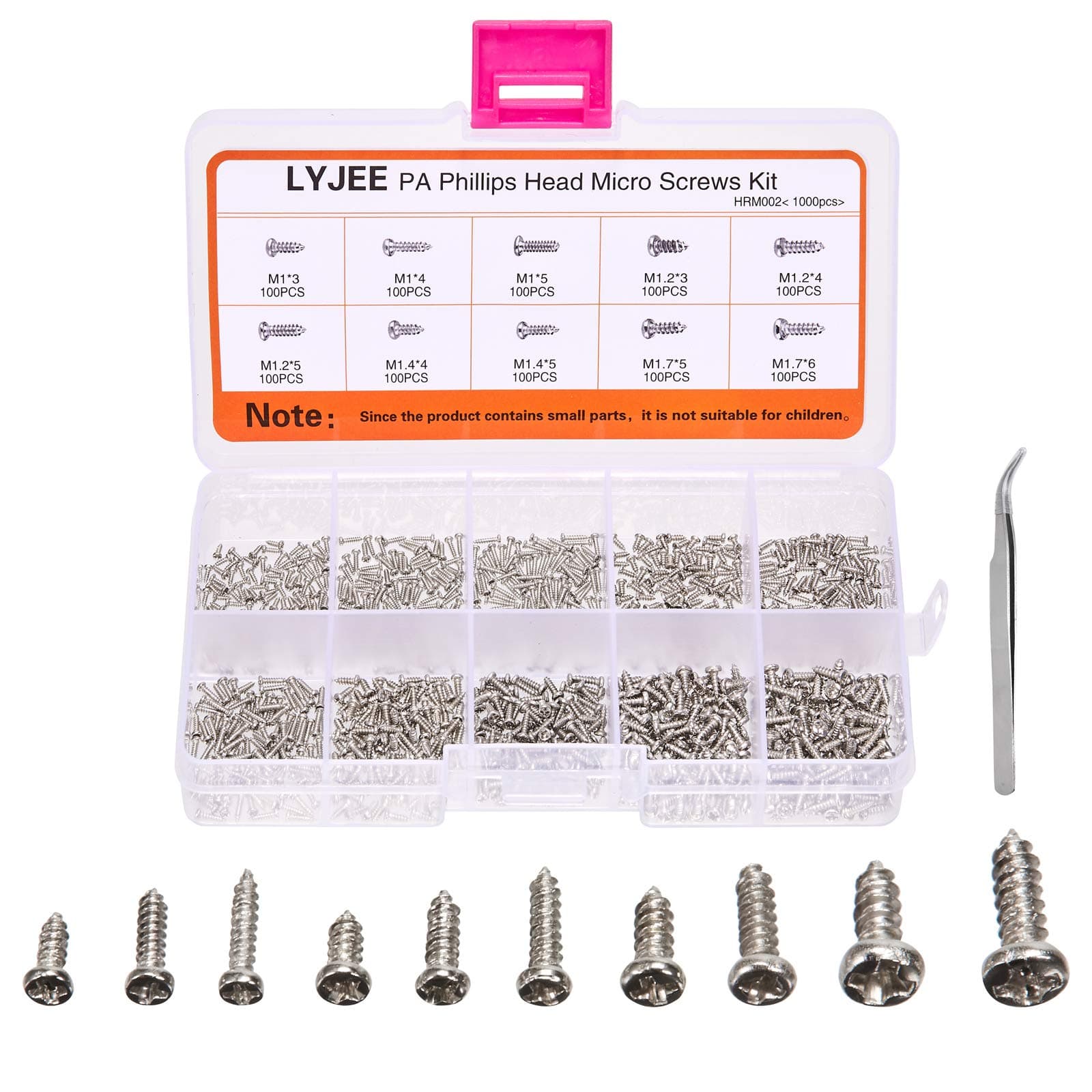M1 M1.2 M1.4 M1.7 Phillips pan Head Micro Screws