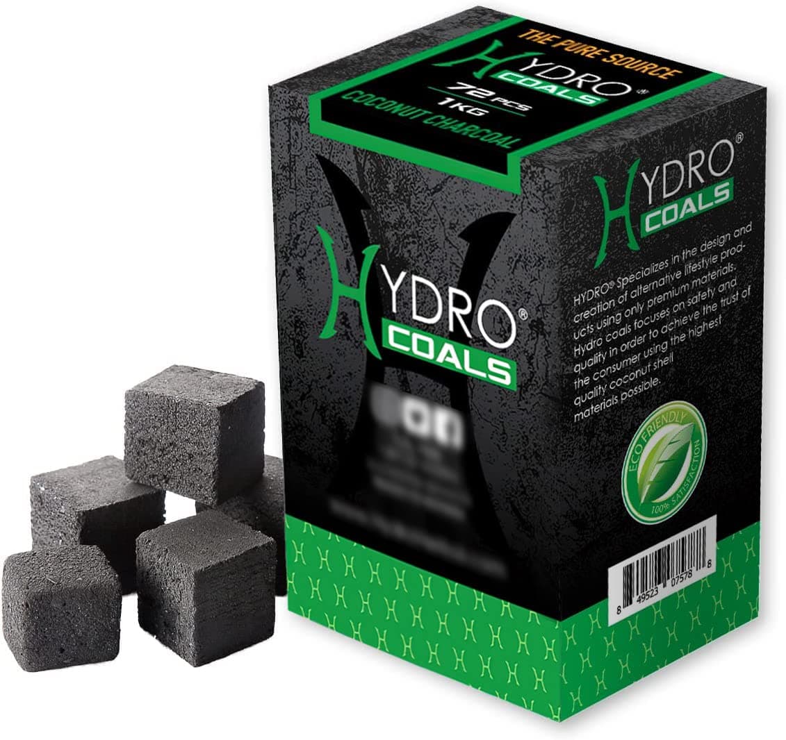 - Hydro Coconut Charcoal - Ultimate Grilling & BBQ Experience with Cubes Made of Coconut Shell, Long-Lasting Odorless Charcoal - (1 KG)