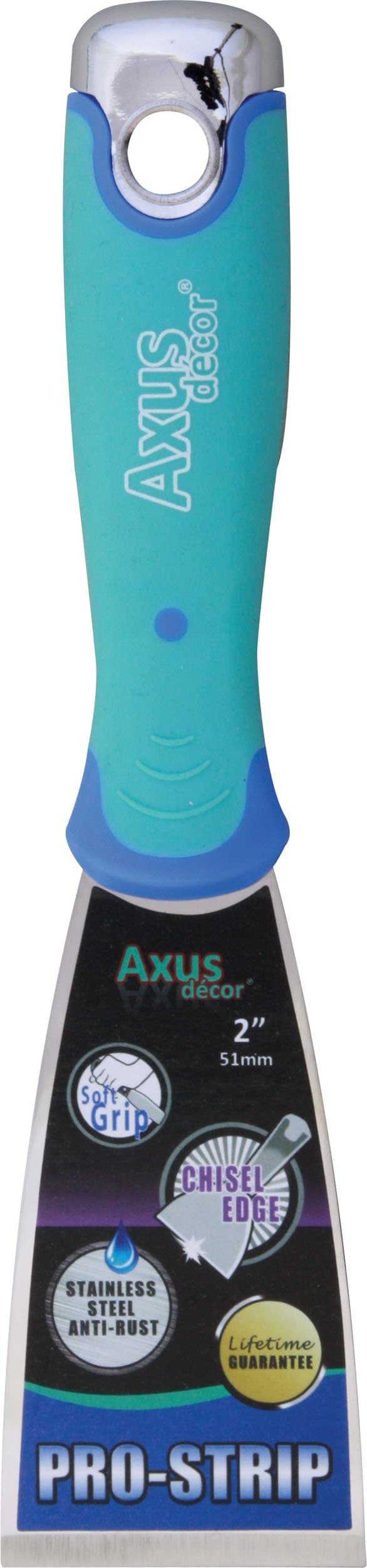 Axus Decor Wallpaper Scraper - 2 Inch/ 50mm, Paint Scraper for Removing Paint and Wallpaper, Ideal for Professional & DIY Projects, Stainless Steel Blade & Rubberized Handle