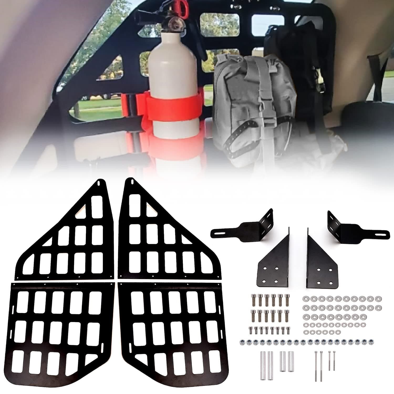 Rear Window Molle Panel Modular Storage Panel System Compatible with 2010-2024 Toyota 4Runner, Rear Cargo Luggage Storage Carrier