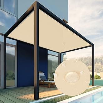 Patio Paradise 14' x 23' Waterproof Sun Shade Sail Rectangle Shade Cloth with Grommets, 260 GSM Patio Canopy Awning 95% UV Block for Backyard Deck Pergola Replacement Cover, Beige, Customized