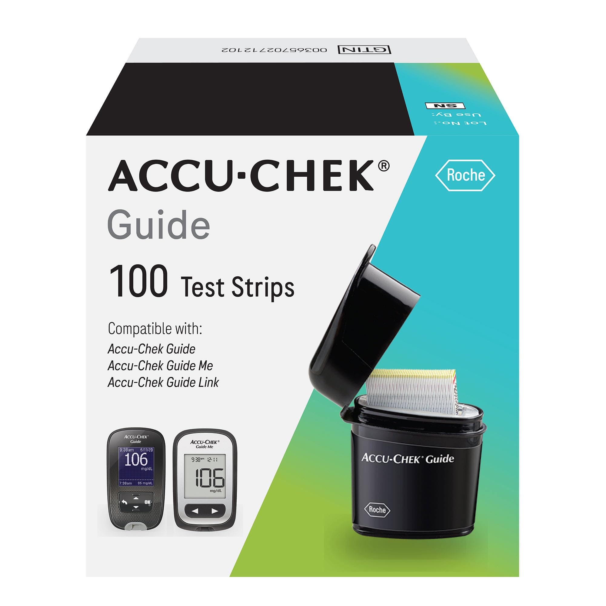 Guide Glucose Test Strips for Diabetic Blood Sugar Testing (Pack of 100)