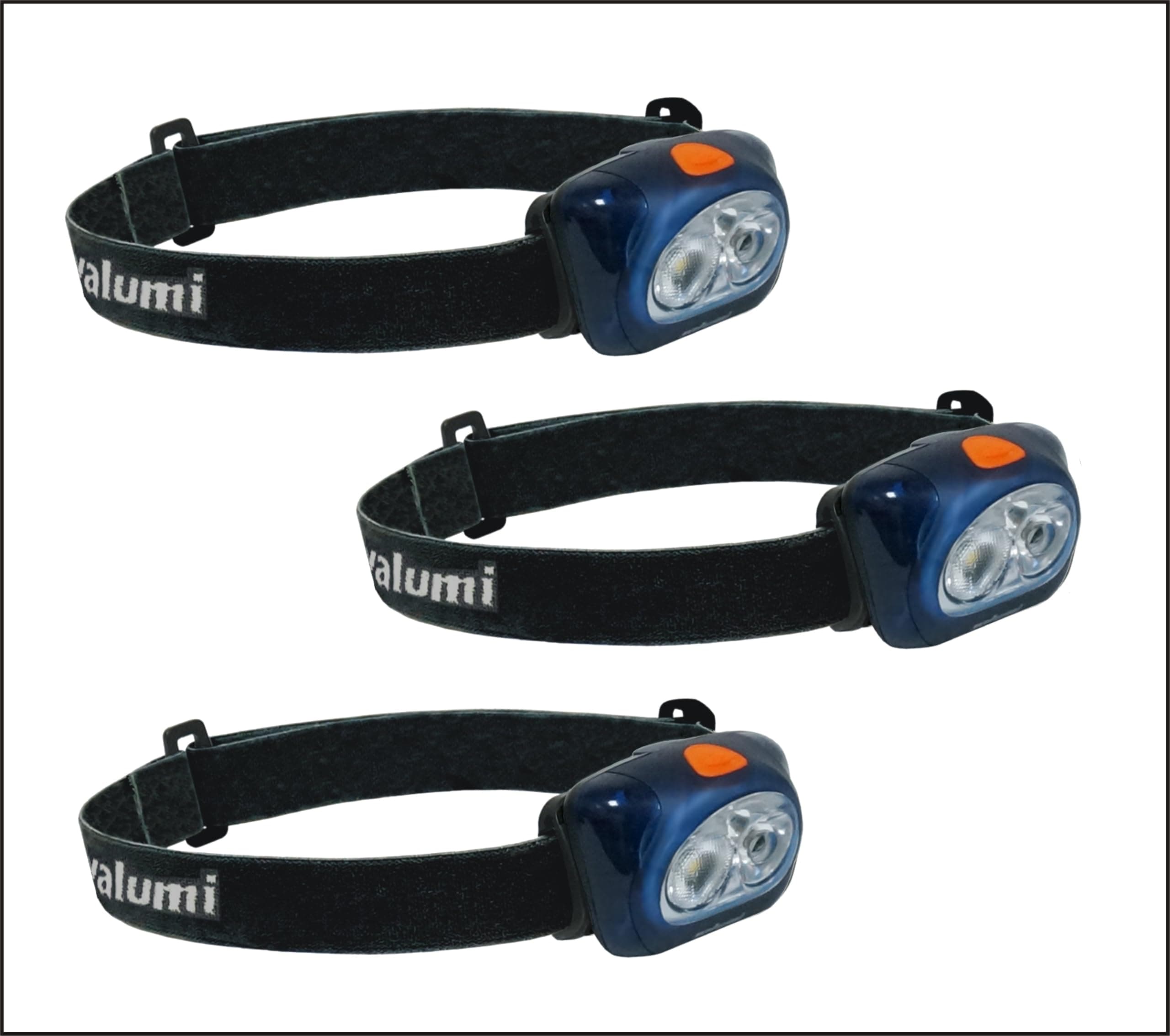 LED Headlamp, Spark, with Advanced Aspherical LED Lens, Brightest LED with140 Lumens Output, Energy Saving Design, 3 Packs