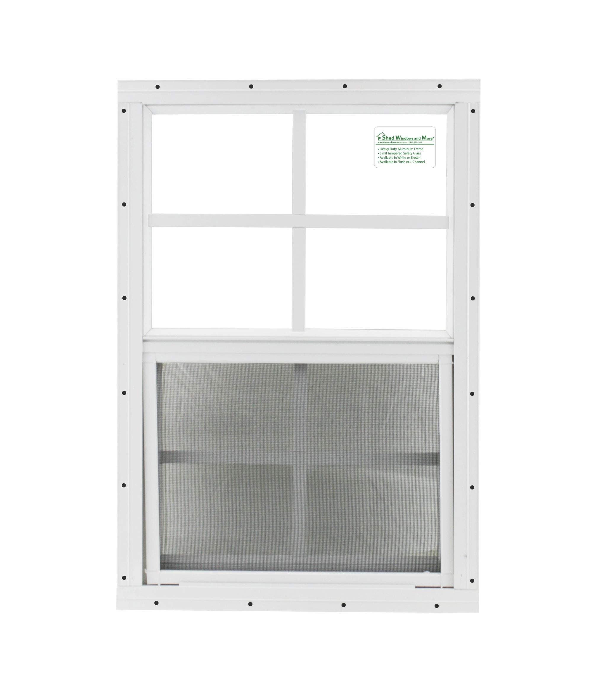 Shed Windows and More 14" X 21" White Flush Mount Tempered Glass, Playhouse Windows, Chicken Coop Windows