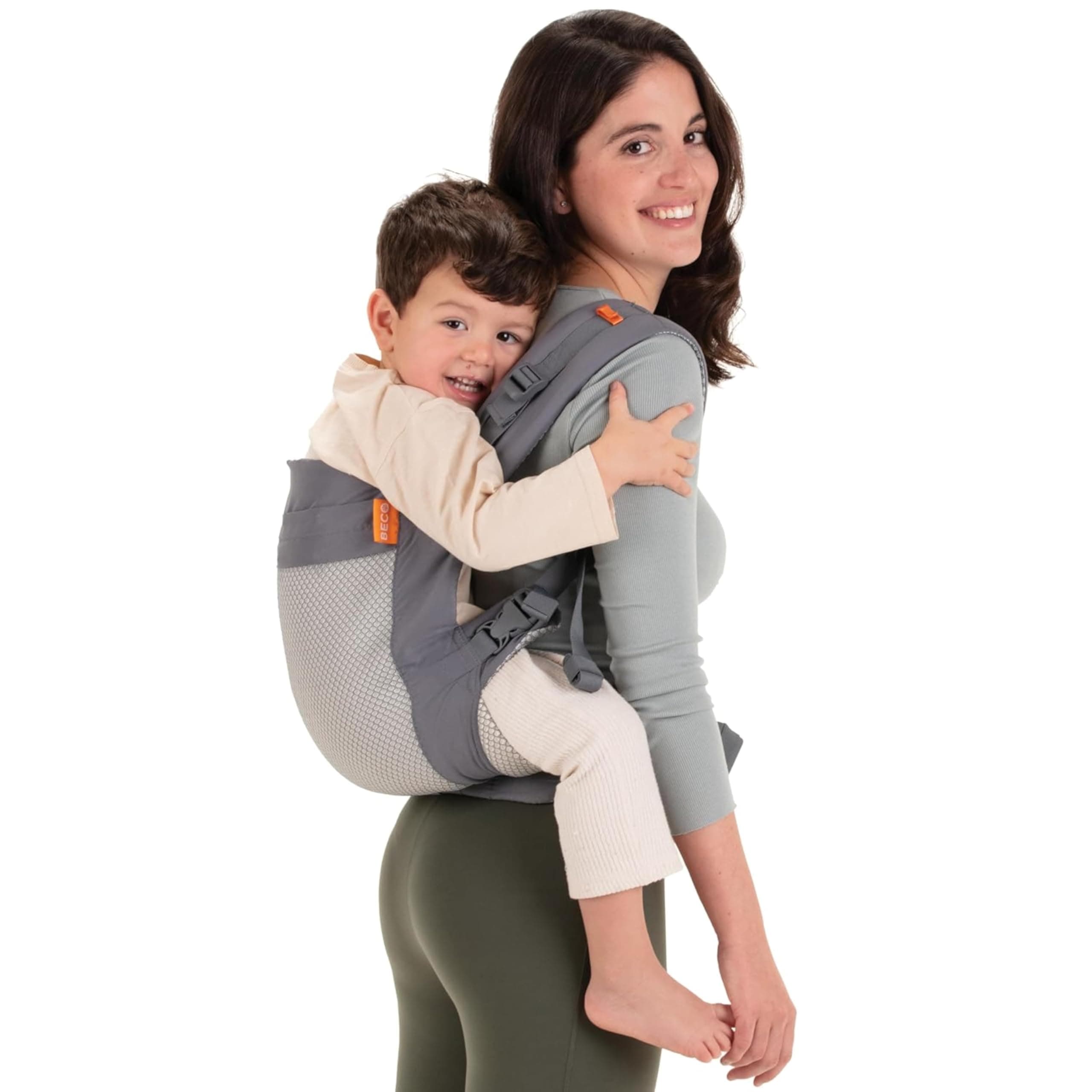 Beco Toddler Carrier (20-60 lbs) with Breathable 3D Mesh & Extra Wide Seat - Front-Carry & Backpack Style - Lightweight Sling Carrier for Children from 18months - Cool Dark Grey