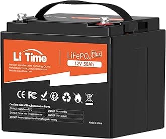 LiTime 12V 50Ah Plus LiFePO4 Lithium Battery for Trolling Motor, 50A BMS, 10 Years Lifetime 4000+ Cycles Output Power 640W, Perfect for RV, Boat Marine Trolling Motor Camping