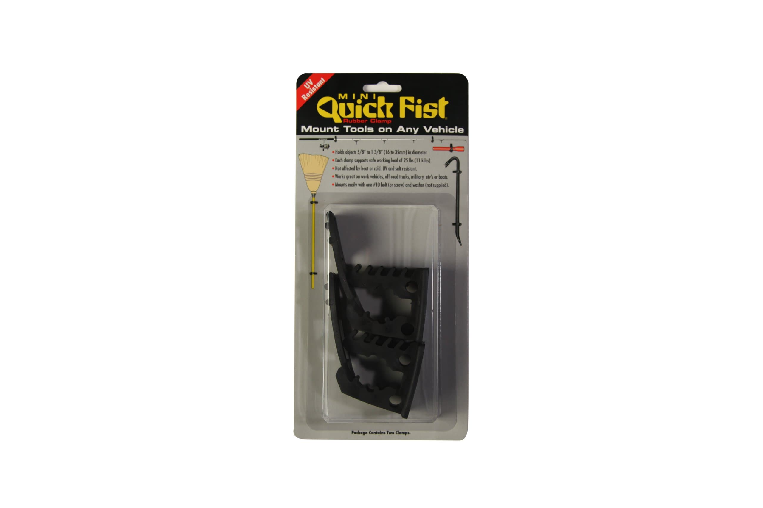 QUICK FIST Mini Clamp for mounting tools & equipment 5/8” - 1-3/8” diameter, 2 Count (Pack of 1) – 30050