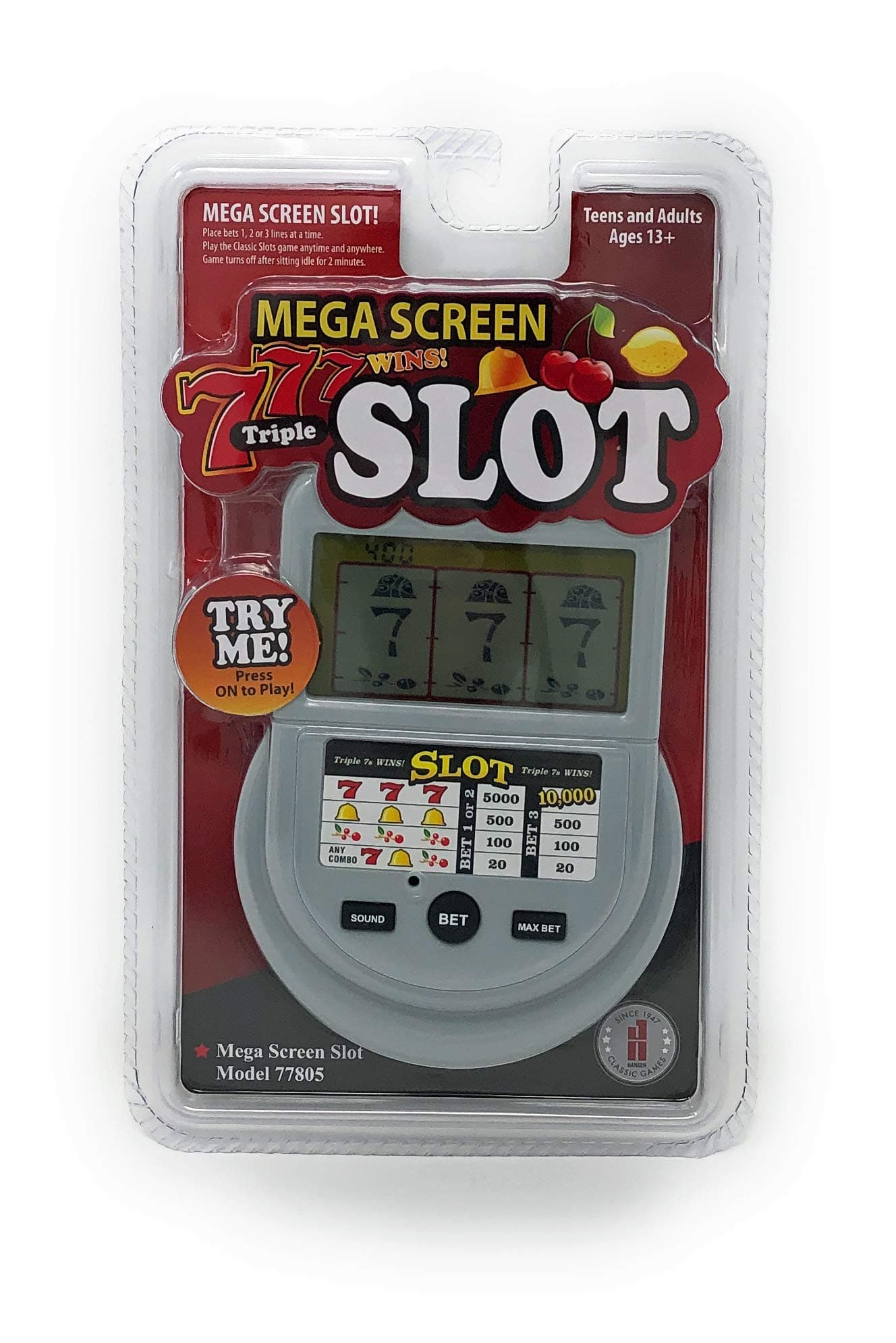 Classic Games Mega Screen Slot Machine Handheld Arcade Game