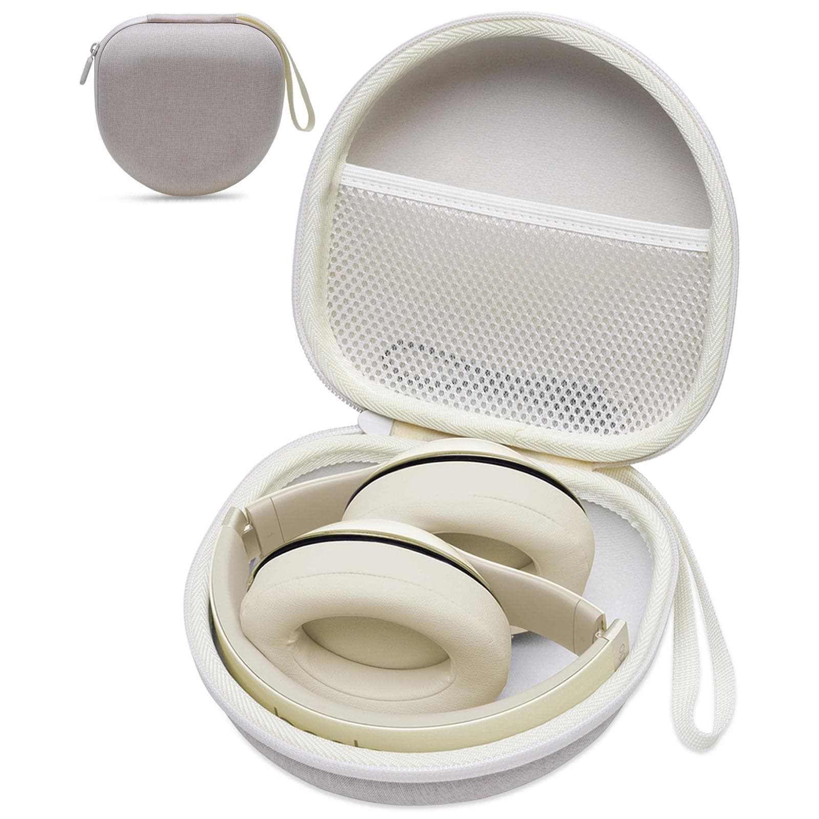 Headphone Case Compatible with Beats Studio Pro/Soundcore Anker Q20i/BERIBES/TOZO/KVIDIO/JBL Noise Cancelling Over-Ear Headphones, Beige