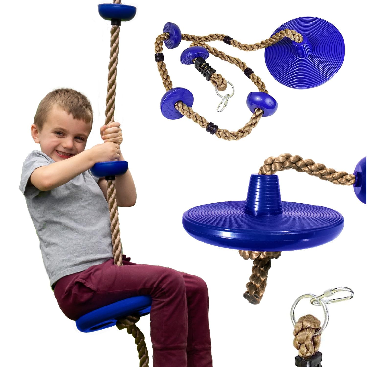 Climbing Rope with Small Platforms and Disc Swing Seat