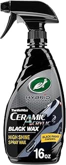 Hybrid Solutions Ceramic Acrylic Black Car Wax Spray, Restores Apperance of Black Car Paint, Ceramic Coating Protection, Extreme Water Beading, High Gloss Shine, 16 oz (Pack of 1)
