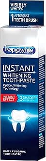 Rapid White Instant Whitening Toothpaste 75ml | Remove Stains, Prevents Tartar and Plaque Build-up | Contains Fluoride to Protect Against Tooth Decay | Intense Mint Flavour for Lasting Freshness