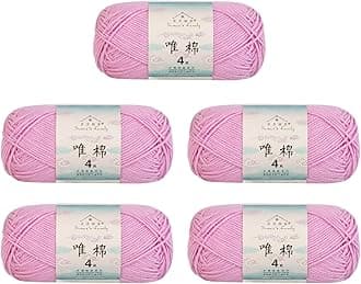 Susan's Family 4 ply 60% Cotton 40% Acrylic Yarn - Soft & Durable - 5 x 50g (1.76oz) - 655 Yards for Knitting & Crocheting - Baby Blankets, Amigurumi, Sweaters & More