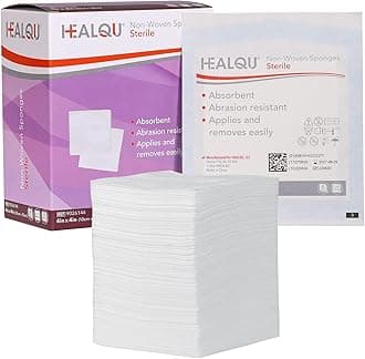 HEALQU Gauze Pads Non-Woven - 4x4 - Box of 100 Sterile Individually Packed Gauze Sponges - Super Absorbent Surgical Sponges Used Medical, Wound Dressing, Debridement, Cleaning, Prepping