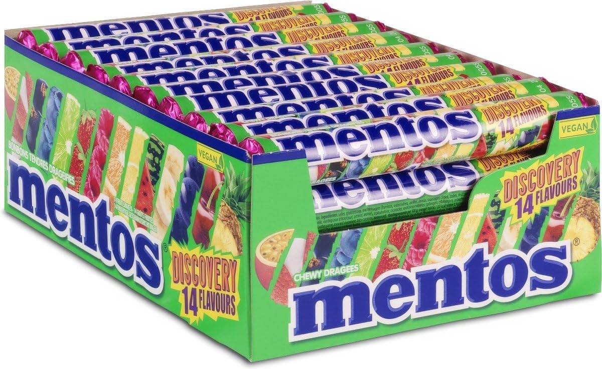 Mentos Discovery 14 different Fruit Flavours I 40 rolls x 1.32 ounce