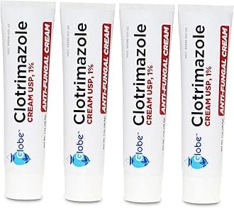 Clotrimazole Antifungal Cream 1% USP, 1 oz (4 Pack), Anti Fungal Treatment, Relieves Itching, Burning, Cracking and Scaling Associated Athletes Foot, Jock Itch, Ringworm and More