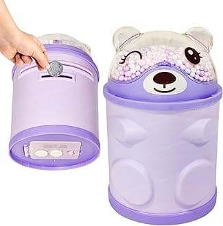 FunBlast Piggy Bank – Bear Shaped Coin Box for Kids, Money Bank for Kids, Piggy Bank for Kid, Money Box, Coin Box with Password Lock, Gifts for Girls, Best Return Gifts (Purple)
