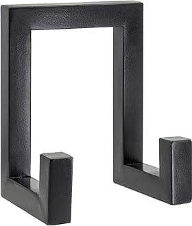 Red Co. 8” Tall Industrial-Style Metal Photo Frame Holder & Plate Display Stand Easel, Matte Black