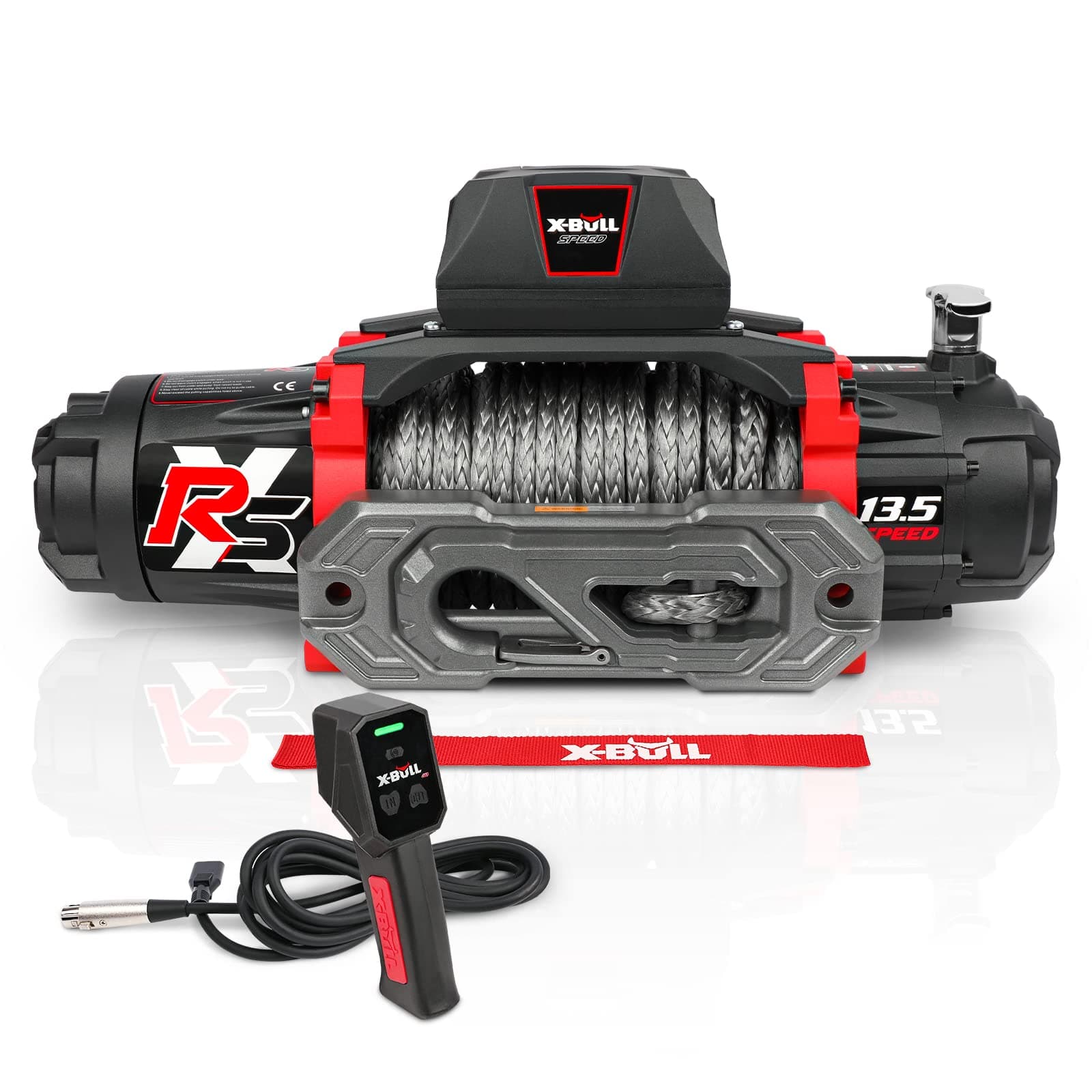 X-BULL Winch-13500 lb. Load Capacity Electric Winch Kit 12V DC Power for Towing Truck Off Road, 2 in 1 Wireless Remote