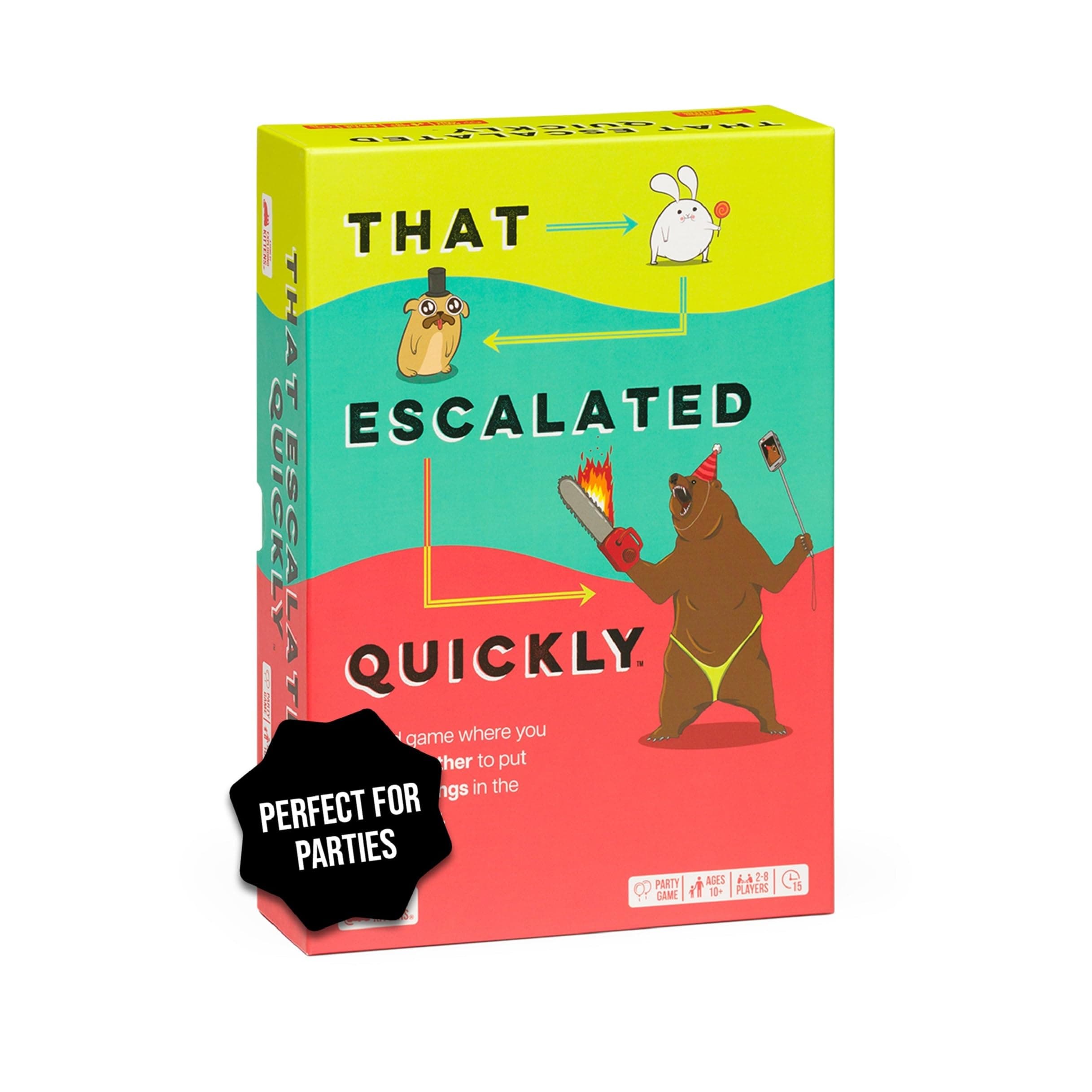 That Escalated Quickly by Exploding Kittens, 2-8 Players - Ages 10+ - 15 Minutes to Play - Hilarious Cooperative Card Game for Family Game Night, Party, Adult and Teen