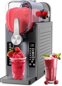 Slushie Machine,No Ice Needed All-in-One Slushy Maker for Home, Real-Time Temp Display, Auto-Clean, 6 Preset | Frozen Margaritas, Cocktails, Frappés, Ice Cream, Smoothies, Milkshakes