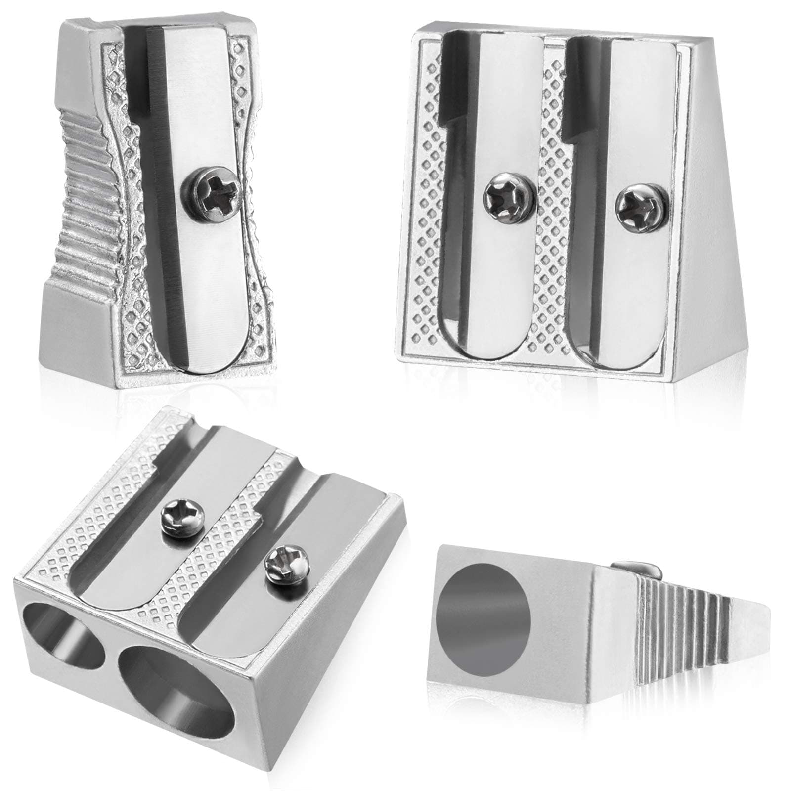 Metal Pencil Sharpener,4PCS Pencil Sharpener Handheld, Pencil Sharpener Manual, Pencil Sharpener Small,Perfect For Use In Schools,Offices,Homes,Art Projects