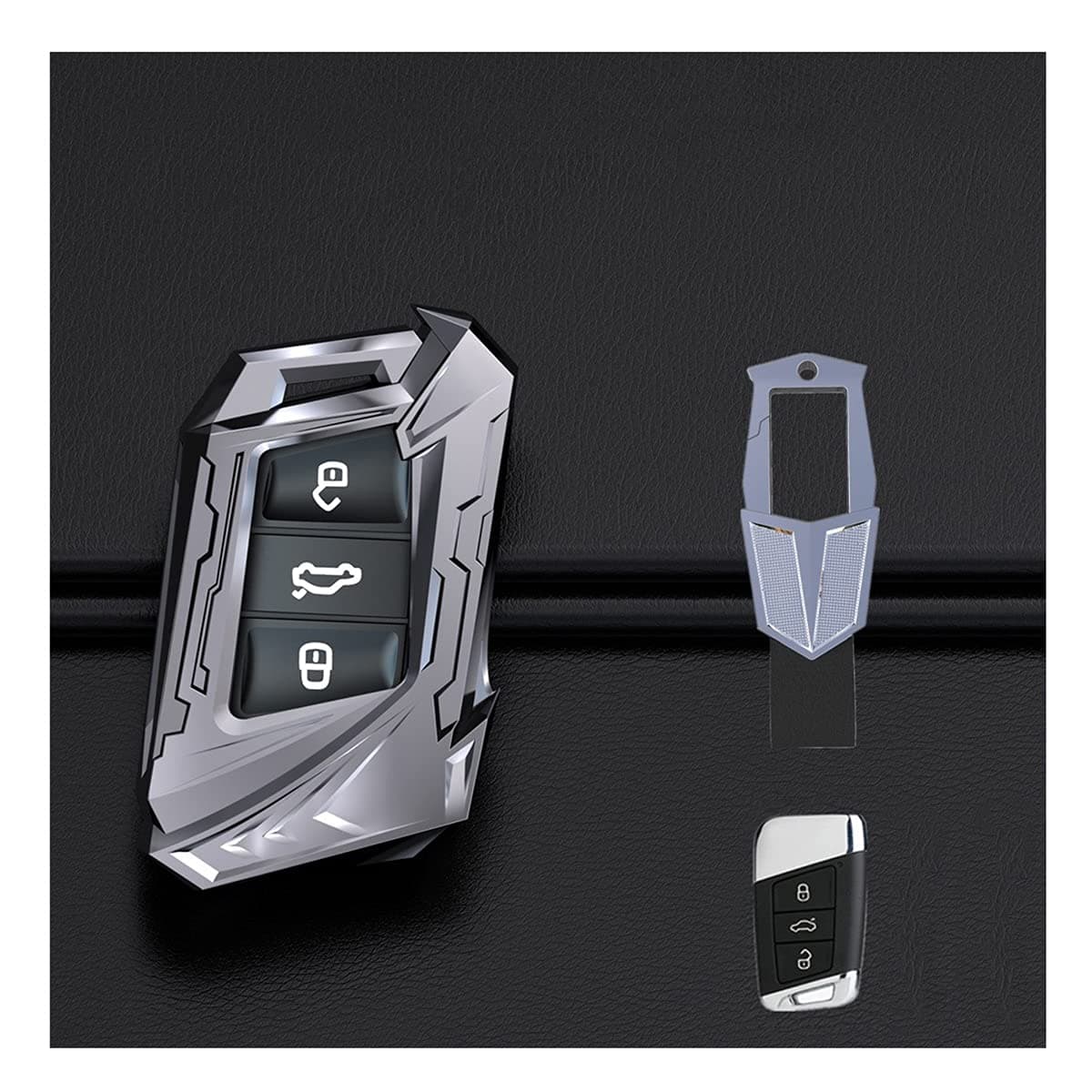 Key Case For Car Keys Car Key Case Cover For ​V-o-l-k-s-w-a-g-e-n V-W G-o-l-f MK 5 7 T-i-g-u-a-n T-o-u-r-a-n P-a-s-s-at B-8 J-e-t-t-a S-k-o-d-a L-e-o-n I-b-i-za GTI/Rabbit/R K-o-d-i-a-q O-c-t-a-v-ia