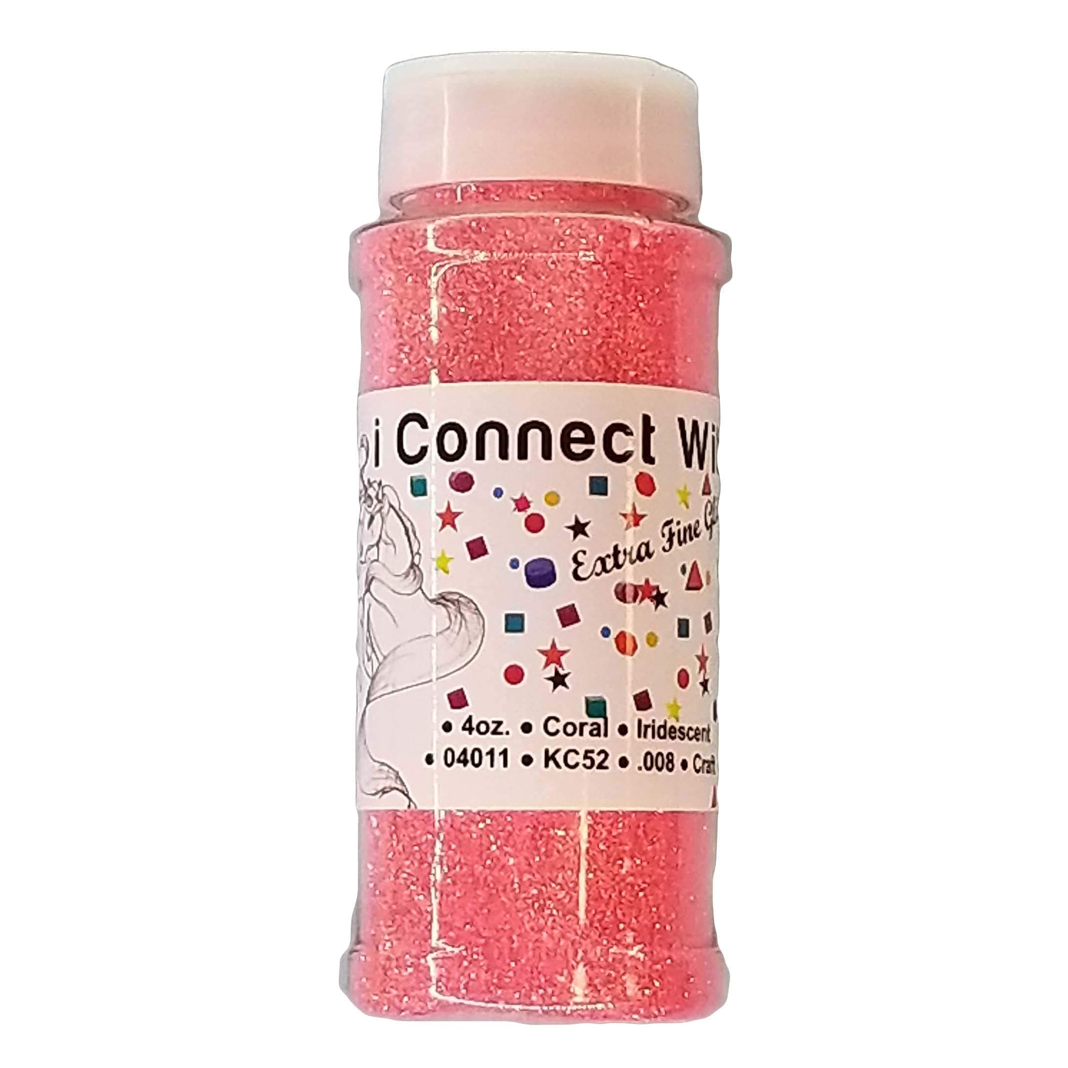 iConnectWith Glitter – Coral Pink, Extra Fine Iridescent Glitter; Multi-use for Crafts, Decorations, Nail Art, Makeup, Tumblers, Resin Art, and DIY Projects