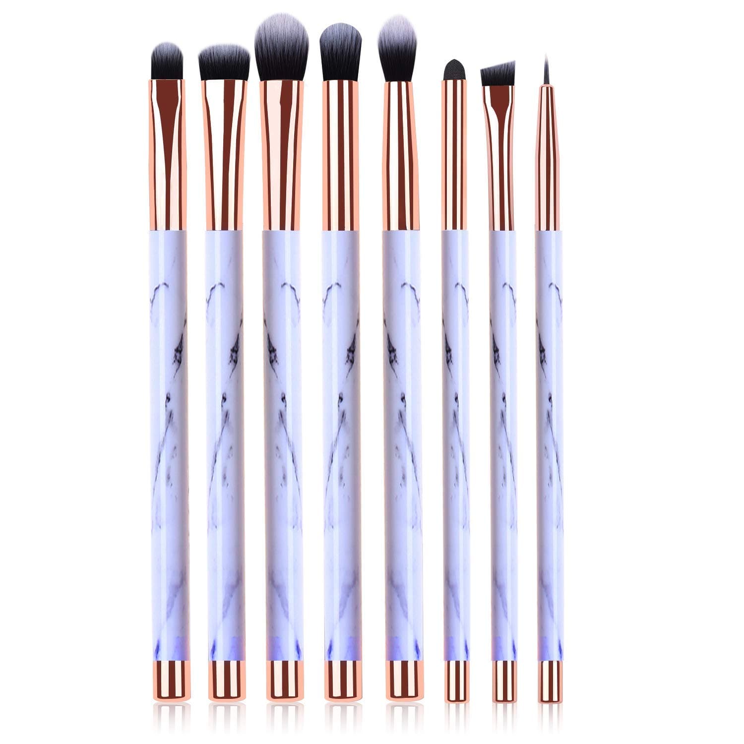Makeup Brushes, 8pcs Marble Eye Makeup Brush Set for Premium Synthetic Eeyshadow Eyebrow Eyeliner Blending Concealer Contour Make Up Brushes Kit