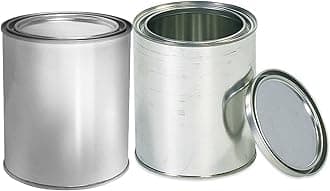 Empty Quart Paint Cans with Lids (2 Pack) Empty Metal Paint Storage Cans with tops container set